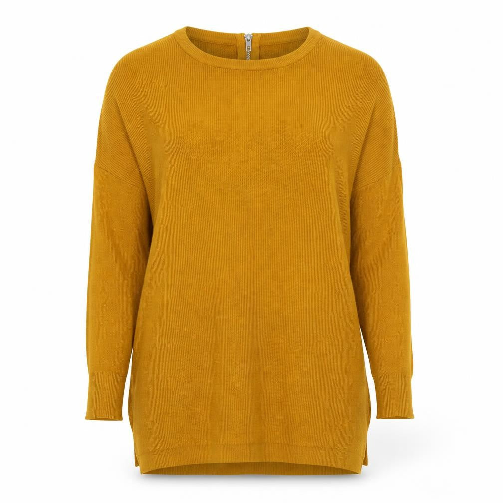 Front view of Atmosphere women’s yellow jumper, size UK 6