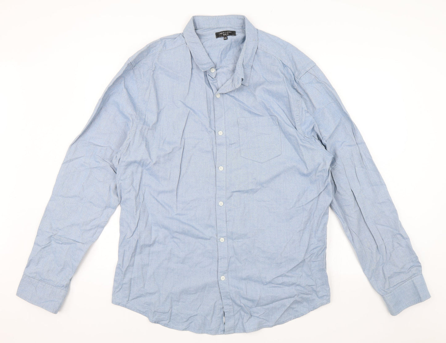 Mens UK Size 2XL New Look Blue  Button-Up Long Sleeve Casual Shirt