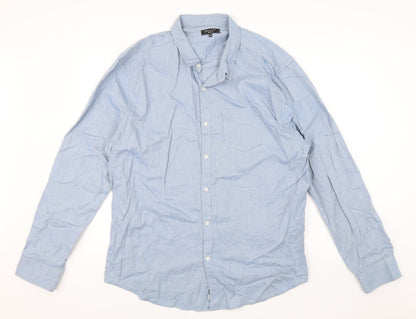 Mens UK Size 2XL New Look Blue  Button-Up Long Sleeve Casual Shirt
