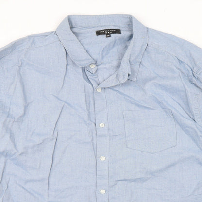 Mens UK Size 2XL New Look Blue  Button-Up Long Sleeve Casual Shirt