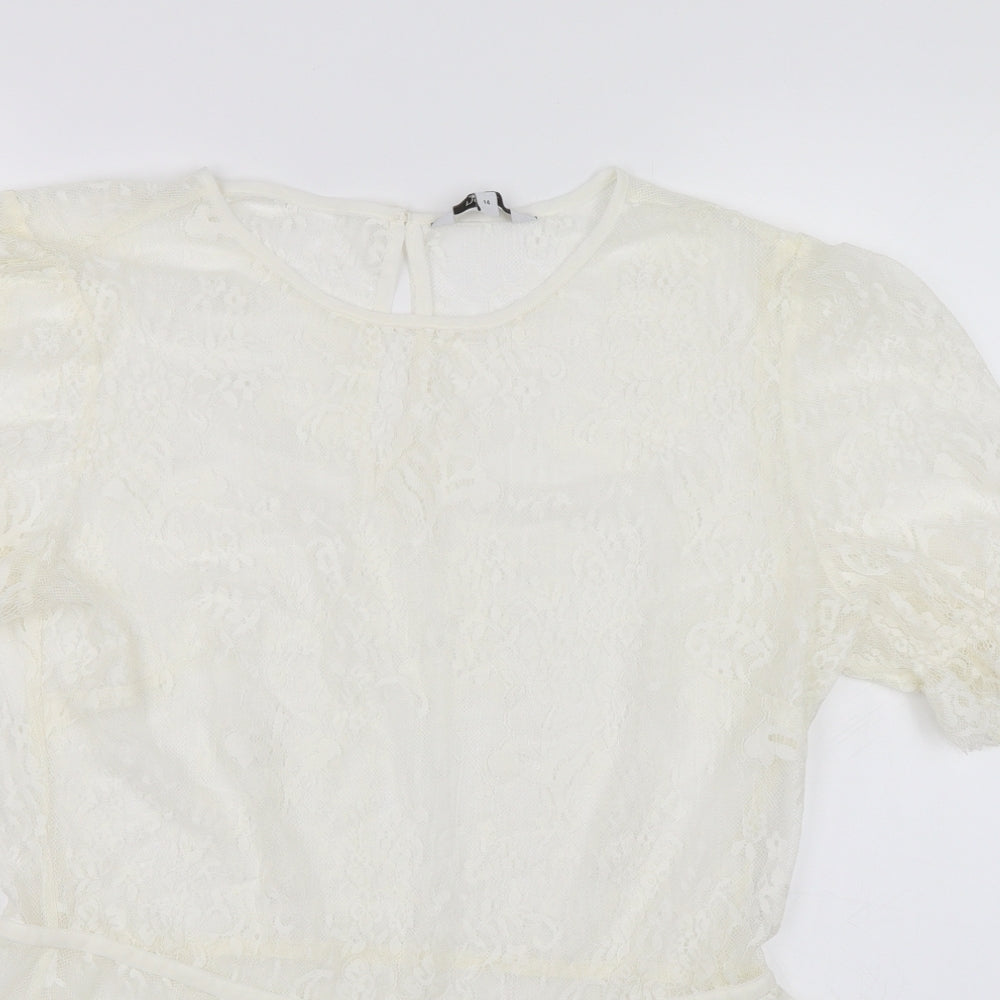 Womens UK Size 14 NEXT White Basic Blouse