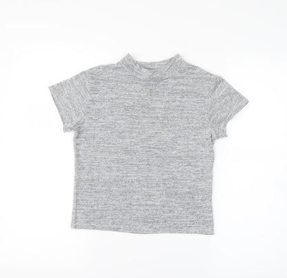 Womens UK Size 8 newlook Grey Cropped Blouse