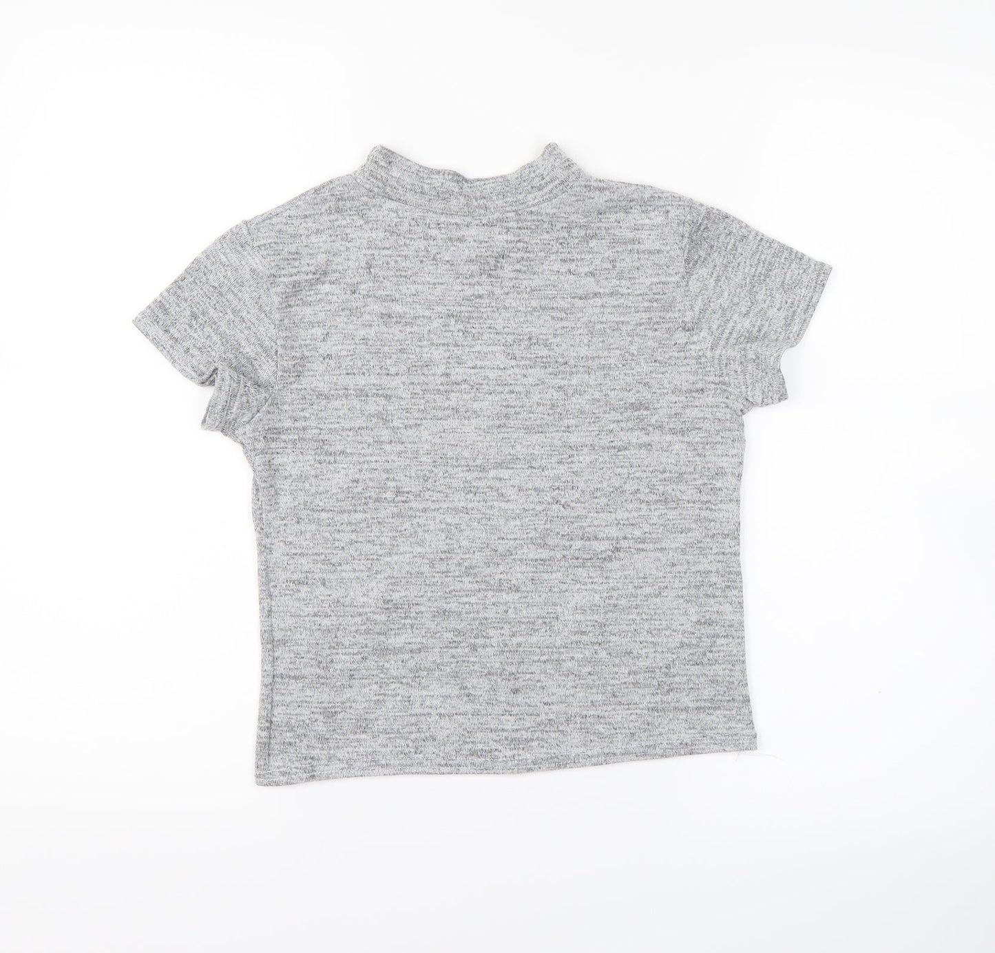 Womens UK Size 8 newlook Grey Cropped Blouse