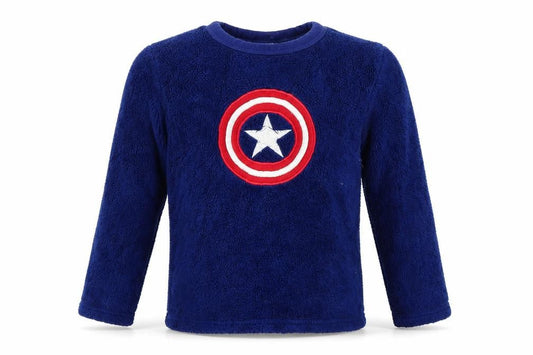 Marvel Comics Boys Blue Plaid   Pyjama Top Size 7 Years