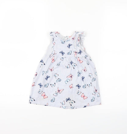 Additional front view of H&M Blue Striped A-Line, size 9-12, Months