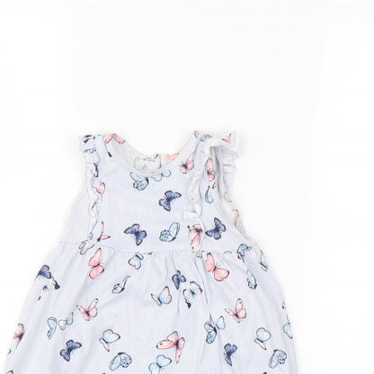 Close-up detail of H&M Blue Striped A-Line, size 9-12, Months