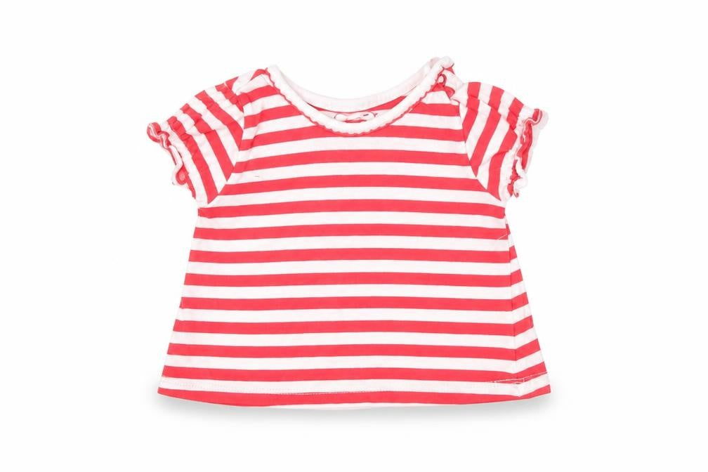 Front view of Tu Red Striped T-Shirt, size 0-3, Months