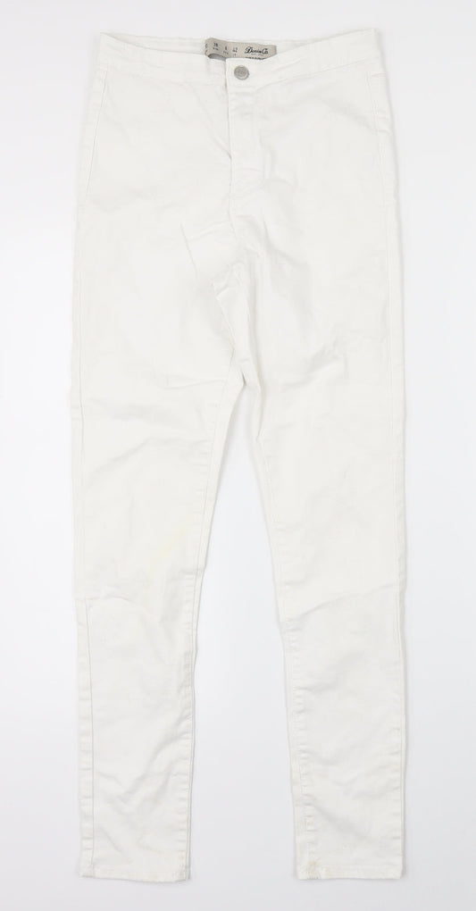 Denim Co. Womens White  Denim Skinny Jeans Size 10 L27 in