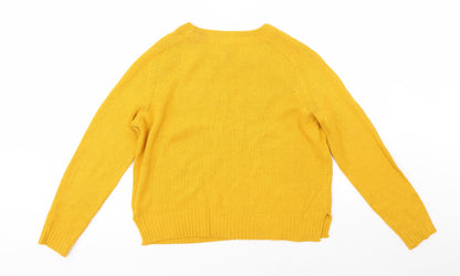 Divided Womens Yellow   Pullover Jumper Size S