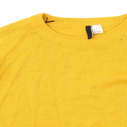 Divided Womens Yellow   Pullover Jumper Size S