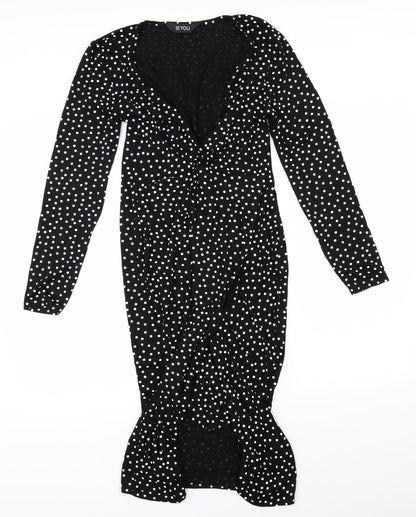 Be You Womens Black Polka Dot  Shift  Size 12