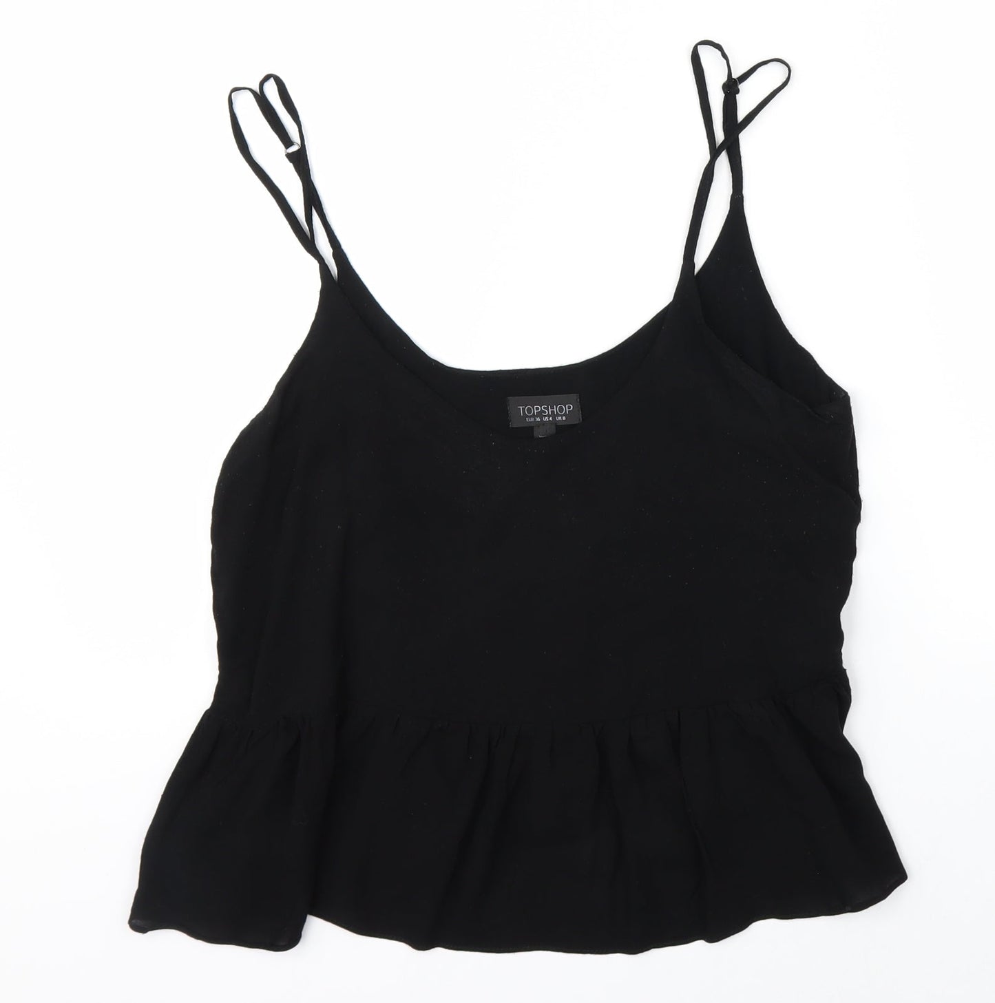 Womens UK Size 8 Topshop Black Basic Blouse