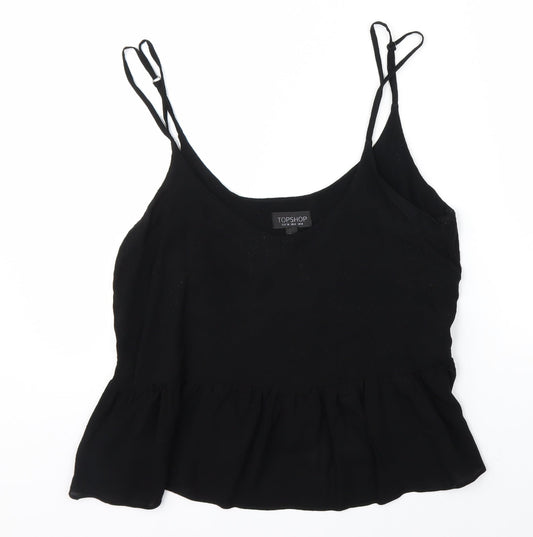 Womens UK Size 8 Topshop Black Basic Blouse