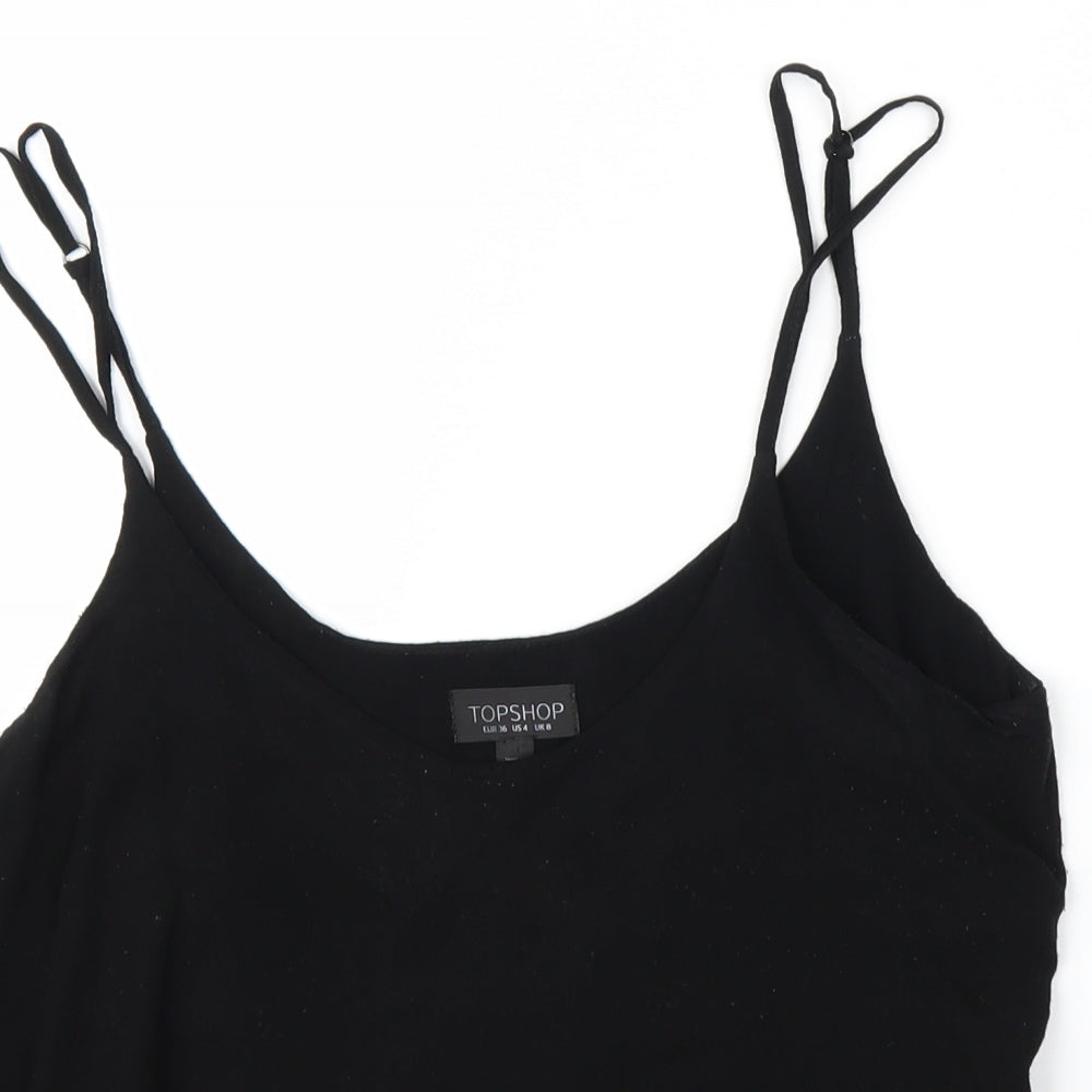 Womens UK Size 8 Topshop Black Basic Blouse
