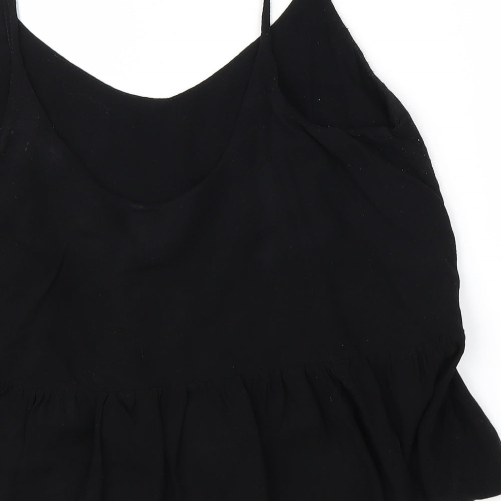 Womens UK Size 8 Topshop Black Basic Blouse