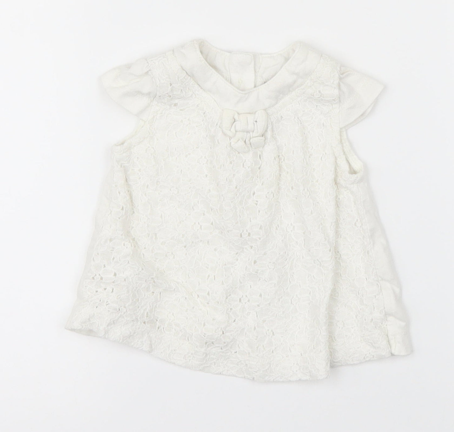 TU Girls White Floral  Basic T-Shirt Size Newborn