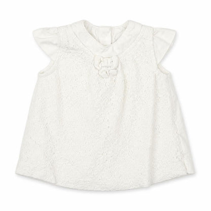 Front view of Tu girls’ white floral basic t-shirt size newborn