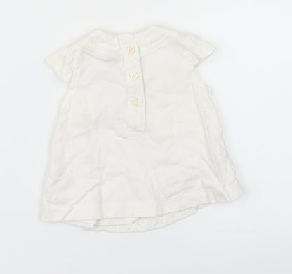 TU Girls White Floral  Basic T-Shirt Size Newborn