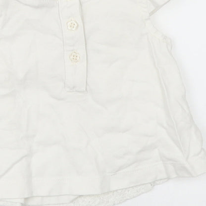 TU Girls White Floral  Basic T-Shirt Size Newborn