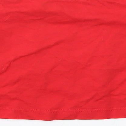 Brand and care label for Nutmeg Baby Red Basic T-Shirt, size 0-3, Months - christmas