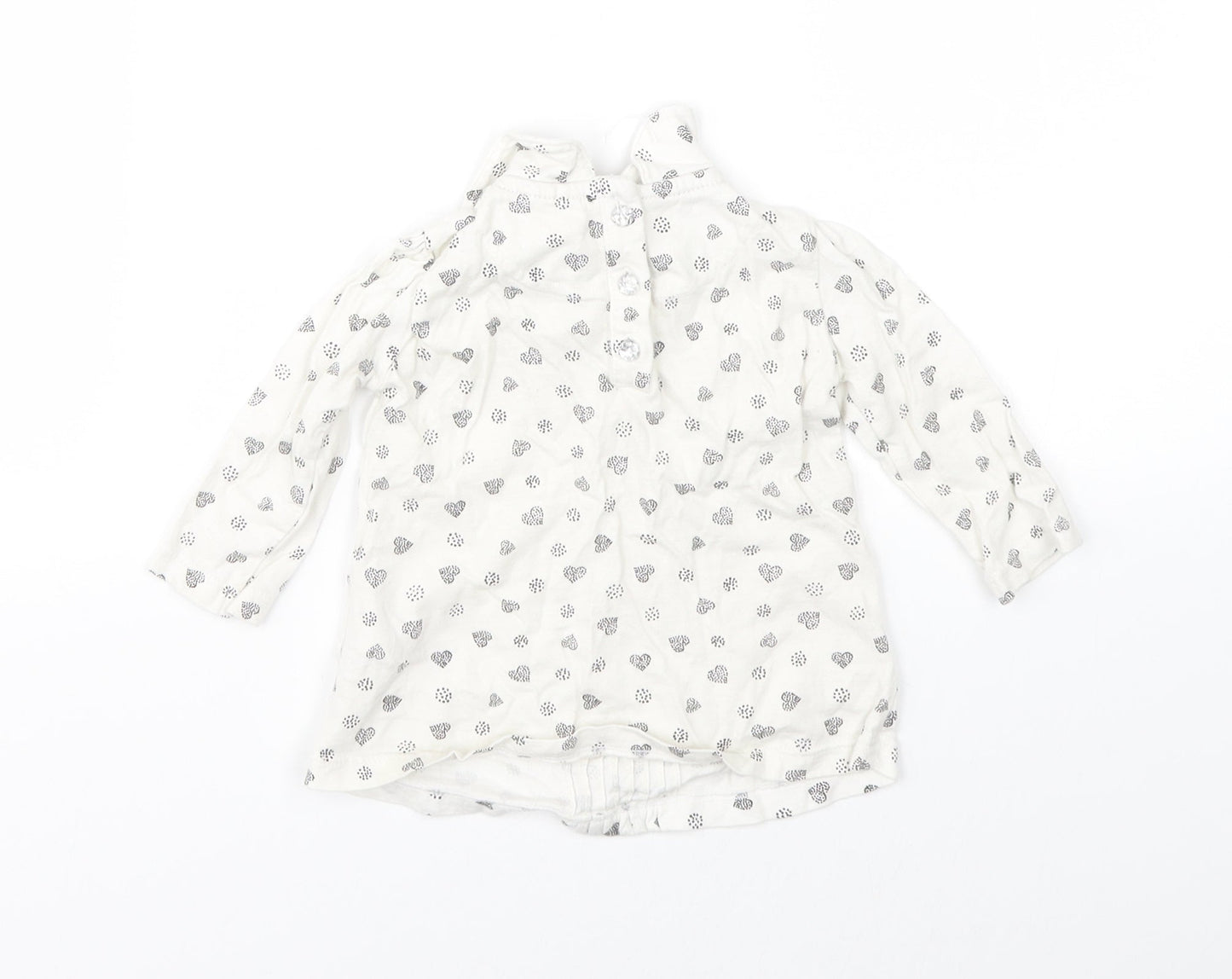 F&F Girls White   Basic T-Shirt Size 3-6 Months