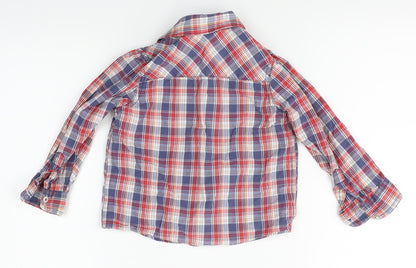 Marks & Spencer Boys Blue Plaid  Basic Button-Up Size 2-3 Years
