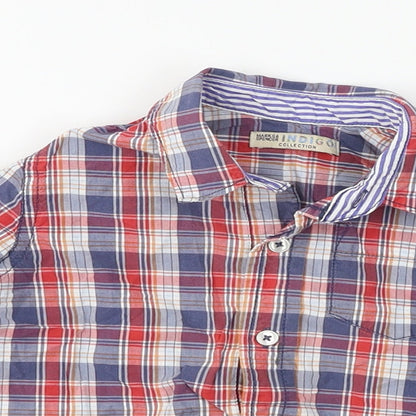 Marks & Spencer Boys Blue Plaid  Basic Button-Up Size 2-3 Years