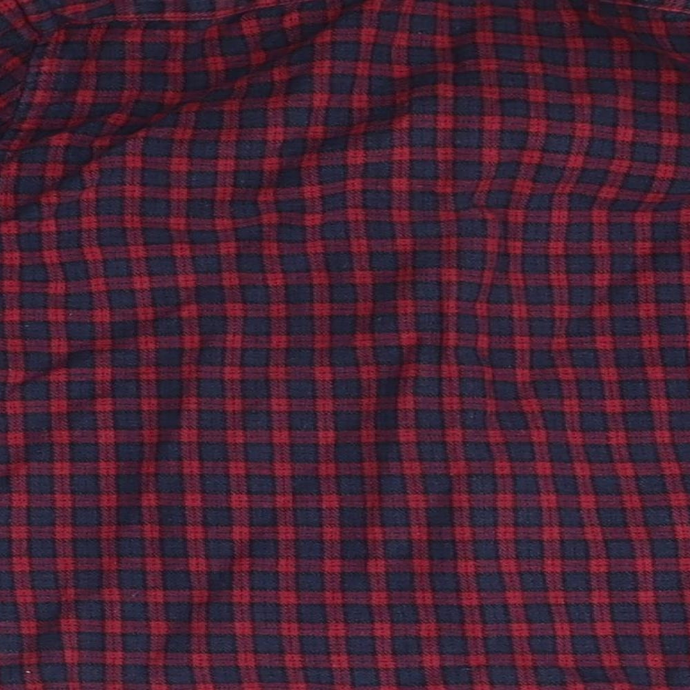 NEXT Boys Red Plaid  Basic Button-Up Size 4 Years