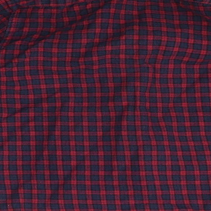 NEXT Boys Red Plaid  Basic Button-Up Size 4 Years