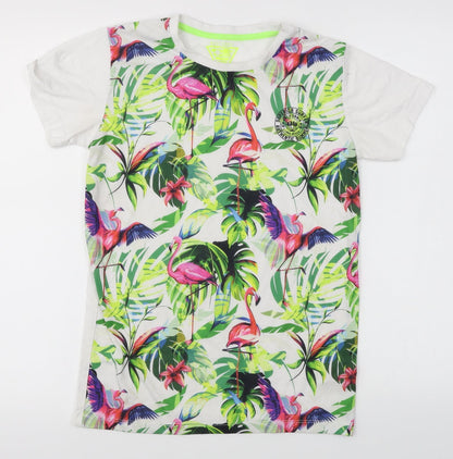 Matalan Boys Green Floral  Basic T-Shirt Size 13 Years
