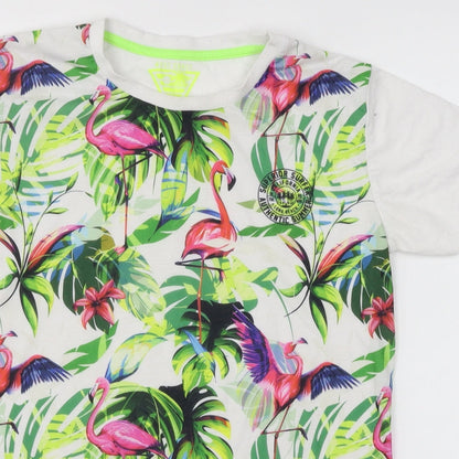 Matalan Boys Green Floral  Basic T-Shirt Size 13 Years