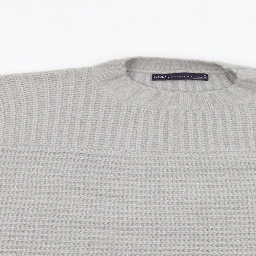 M&S Womens Grey  Knit Pullover Jumper Size M