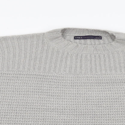 M&S Womens Grey  Knit Pullover Jumper Size M