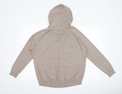 QED London Mens Brown   Pullover Hoodie Size M