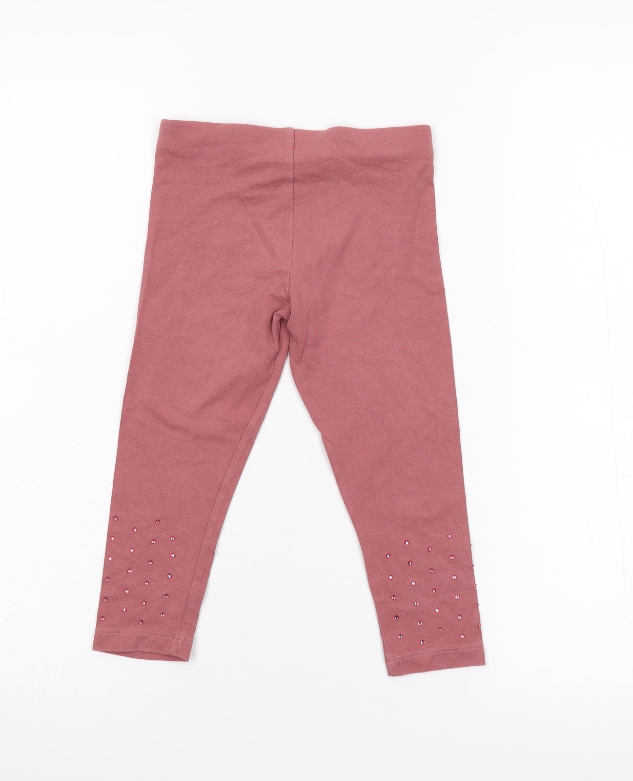 NEXT Girls Pink   Capri Trousers Size 5 Years - Embellished