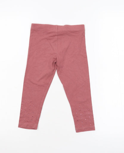 NEXT Girls Pink   Capri Trousers Size 5 Years - Embellished