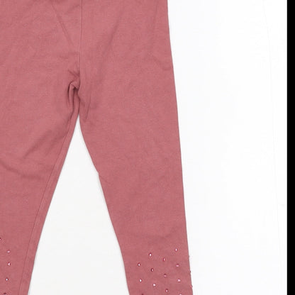 NEXT Girls Pink   Capri Trousers Size 5 Years - Embellished