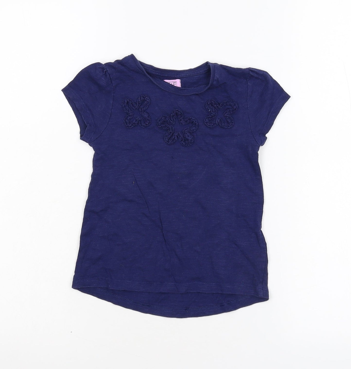 F&F Girls Blue   Ringer T-Shirt Size 2-3 Years
