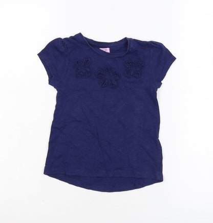 F&F Girls Blue   Ringer T-Shirt Size 2-3 Years