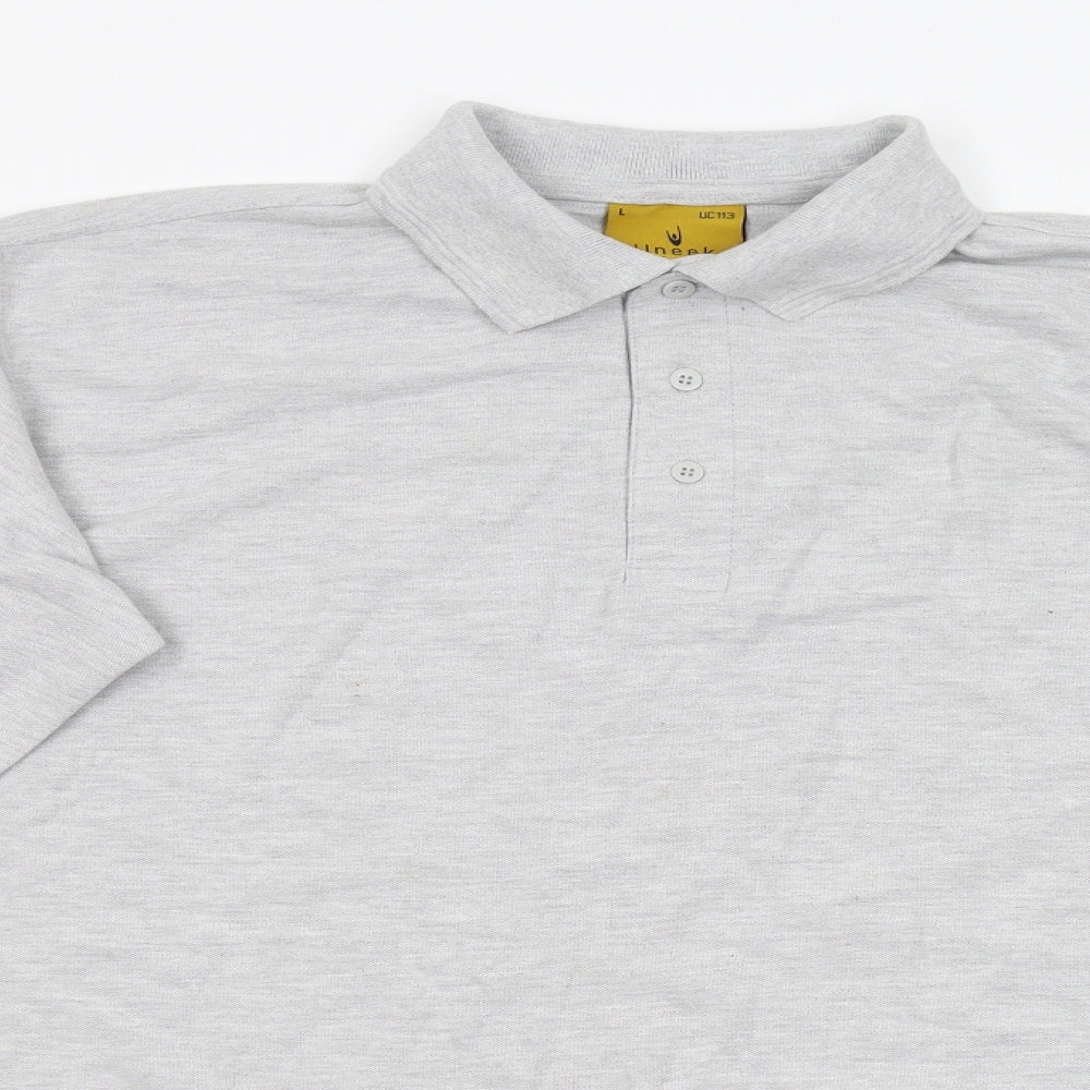 Uneck Mens Grey  Jersey  Polo Size L