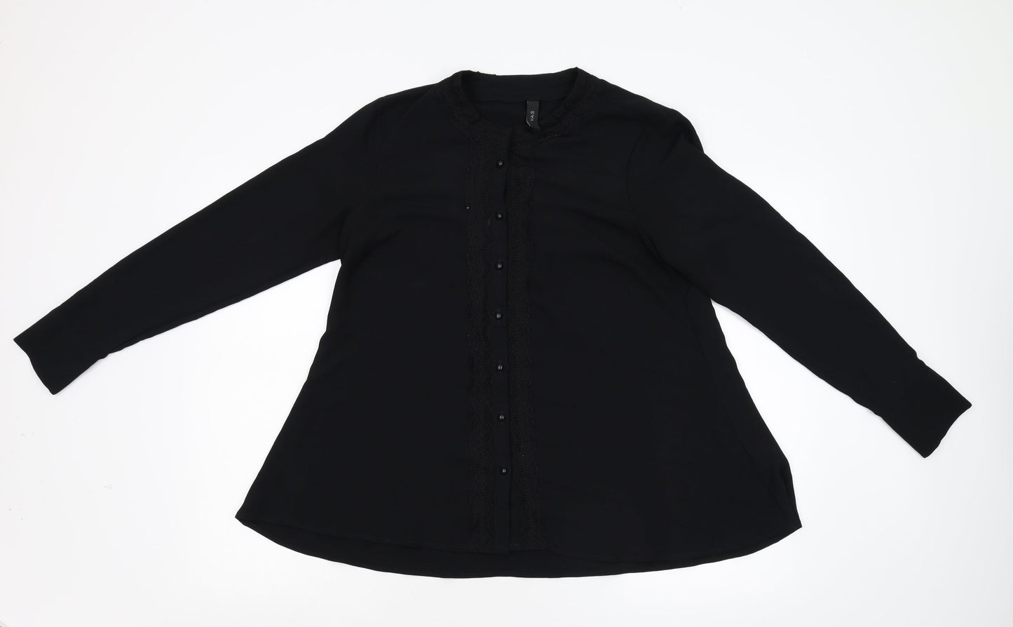Womens UK Size M YAS Black Basic Blouse