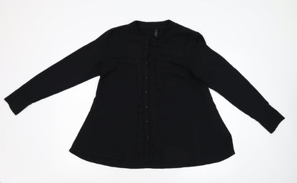 Womens UK Size M YAS Black Basic Blouse