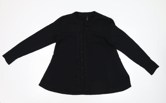 Womens UK Size M YAS Black Basic Blouse