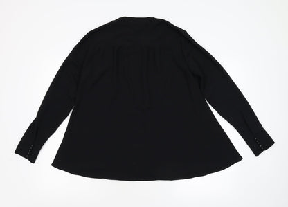Womens UK Size M YAS Black Basic Blouse