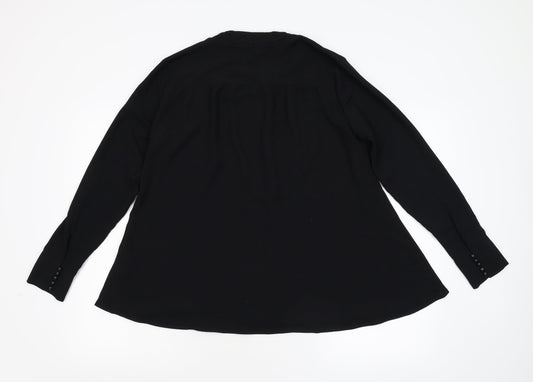 Womens UK Size M YAS Black Basic Blouse