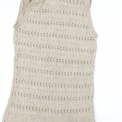 Soon Womens White  Knit Jacket Coatigan Size 12