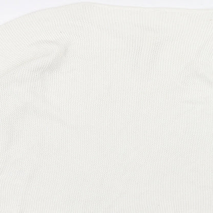 H&M Womens White  Knit Pullover Jumper Size M