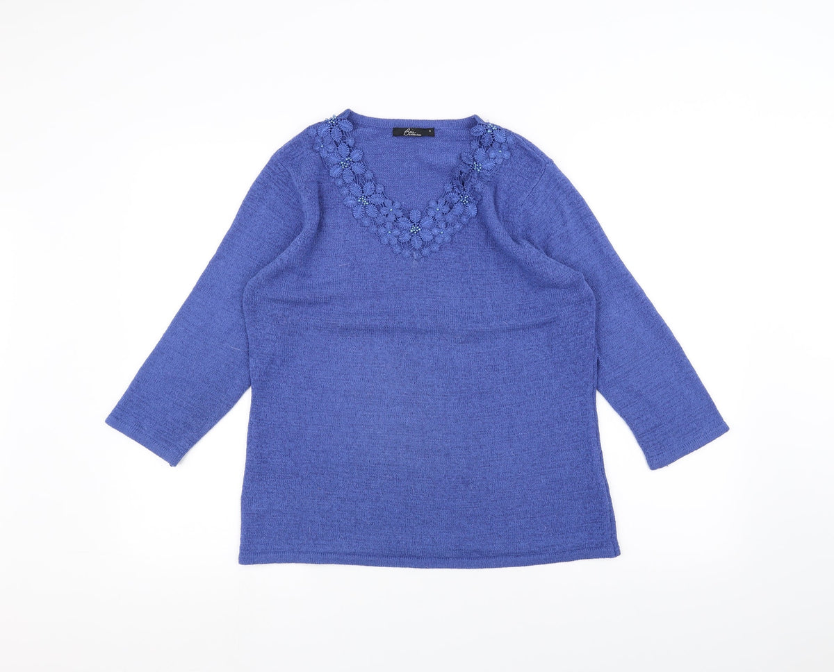 Bonmarché Womens Blue Knit Pullover Jumper Size S