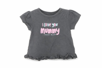 Front view of George Baby Grey Basic T-Shirt, size 0-3, Months