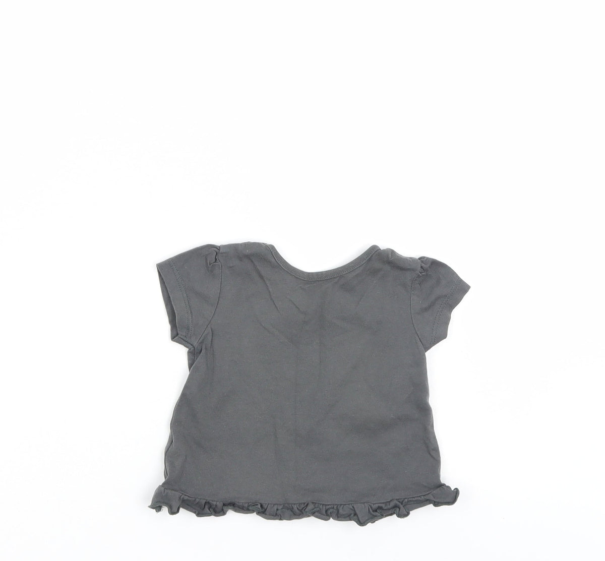 Back view of George Baby Grey Basic T-Shirt, size 0-3, Months